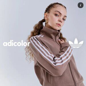NWT Adidas Women's Knit Track Jacket - Trace Brown